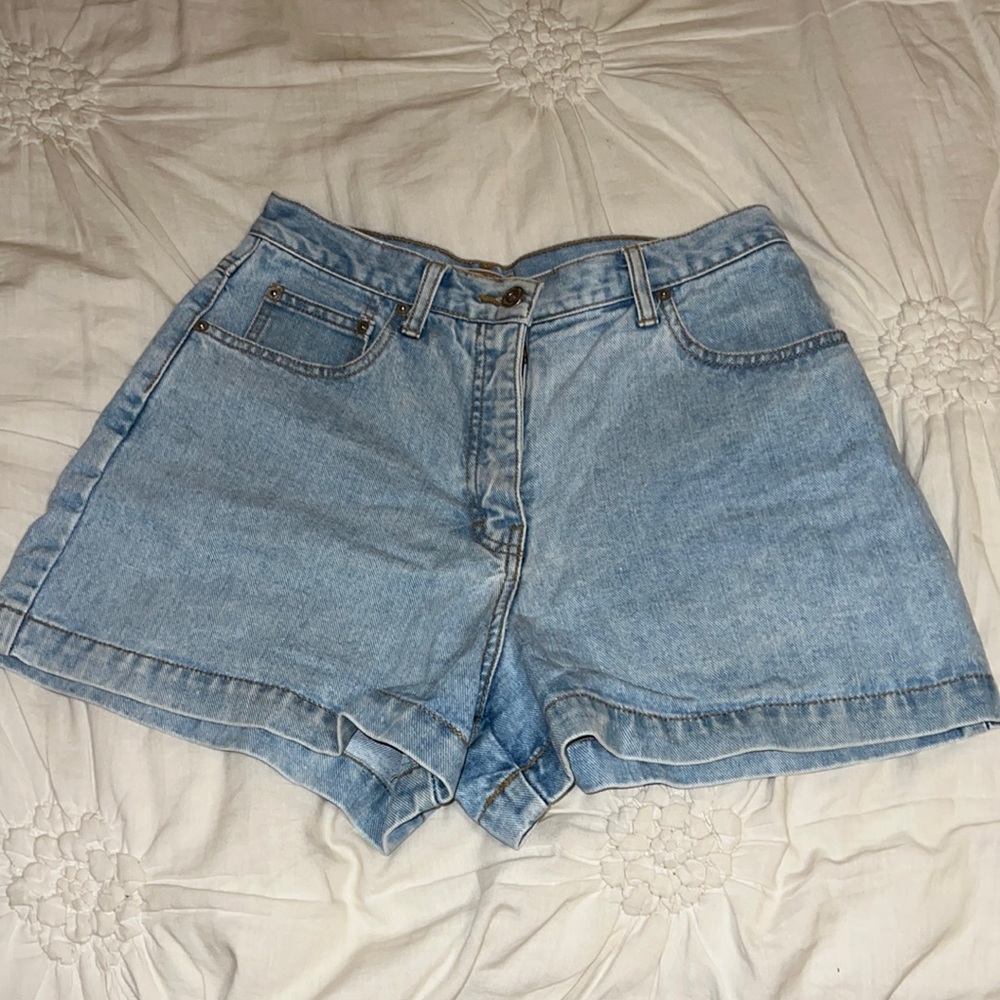 denim mom shorts